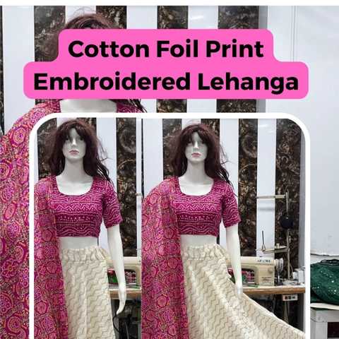 4_Cotton_foil_Print_Embroidered_Lehangas