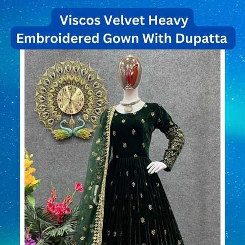 Viscos_Velvet-Heavy_Embroidered-Gown