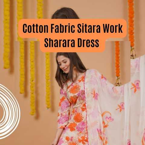 Cotton Fabric Sitara Work Sharara