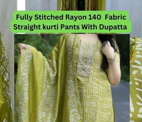 Fully_Stitched_ Rayon 140 Fabric Straight kurti