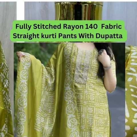 Fully_Stitched_ Rayon 140 Fabric Straight kurti