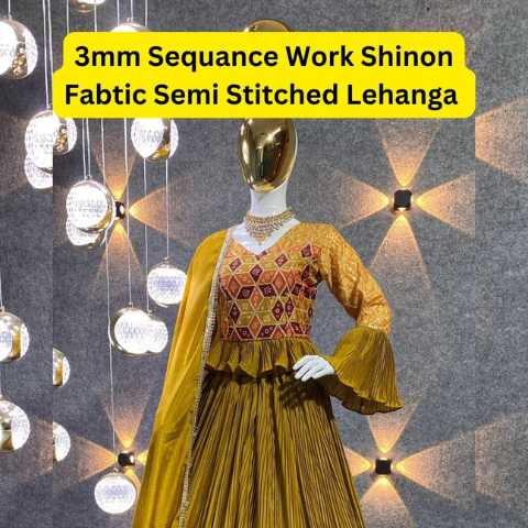 Shinon Fabtic Semi Stitched Lehanga