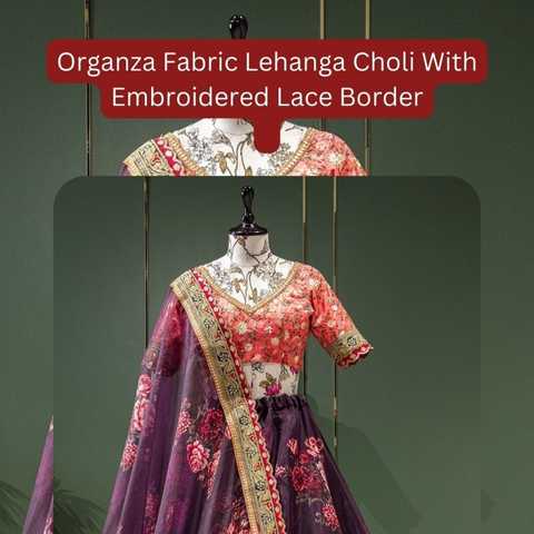 Organza Fabric Lehanga Choli