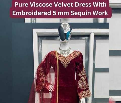 Pure Viscose Velvet Dress