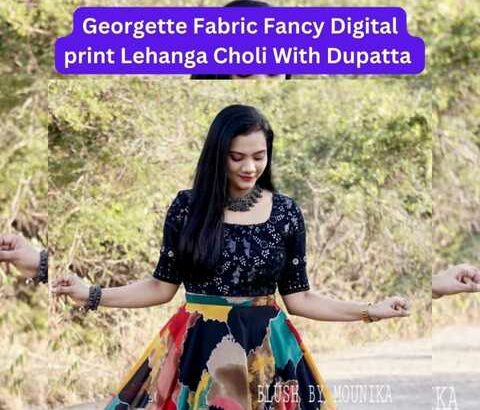Georgette Fabric Fancy Digital print Lehanga Choli