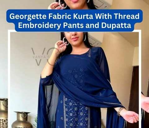 Georgette Fabric Kurta With Thread Embroidery