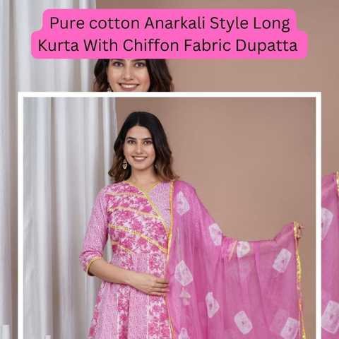 Pure cotton Anarkali Style Long Kurta