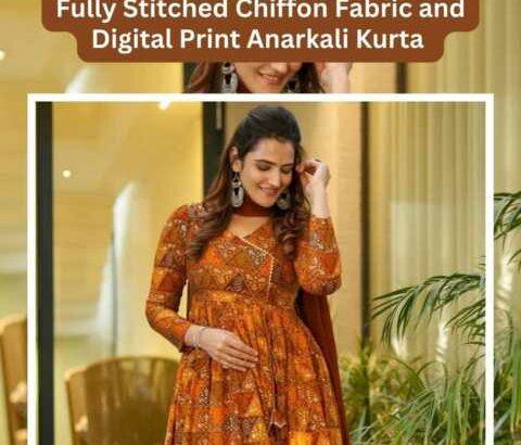 Chiffon Fabric and Digital Print Anarkali Kurta